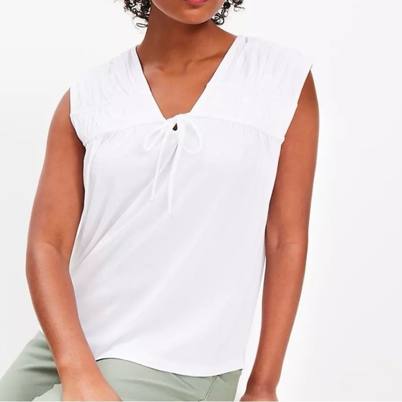 LOFT Tops - Loft White Sleeveless Top NWT